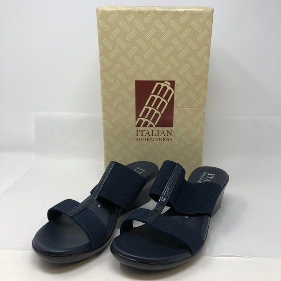 Italian Shoemakers Sadey Wedge Slide Sandal NAVY New In Box Fast SHIP! - Picture 1 of 9